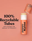 Poppy & Pout Pink Grapefruit Jumbo Lip Balm | All Natural Lip Balms & Moisturizers | Hydrates with Beeswax, Vitamin E, Organic Coconut Oil | Cruelty-Free | Lip Balm in Recyclable Cardboard Tube