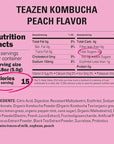 TEAZEN Peach Kombucha Tea, Hydration Drink Mix, Sugar Free, Live Probiotics & Prebiotics, 30 Sticks, 5.29oz