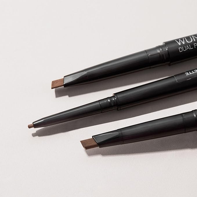 Wunderbrow Dual Precision Brow Liner, Eyebrow Liner Pencil With Angled Tip and Ultra Fine Tip Dual Precision Brow Liner Eye Brow Make Up, Color Black/Brown