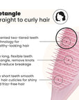 Tangle Teezer Ultimate Detangler Hairbrush, Eliminates Knots & Reduces Breakage, Mini Hair Brush for Travel, Small Hands & All Hair Types, Millennial Pink