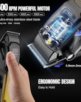 Professional Barber Hair Clippers Trimmer Shaver Set for Men,Cordless Hair Cutting Kit & Zero Gap T-Blade Trimmer & 8500 RPM Electric Shaver Combo with EVA Case,Mens Gift