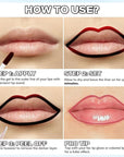 Cilrofelr Peel Off Lip Liner Stain, Long Wear Tattoo Lip Liner with Tweezer, Peel Off Lip Stain with Matte Finish, Long Lasting, Waterproof, Transfer-proof, Highly Pigmented Color (Rose)