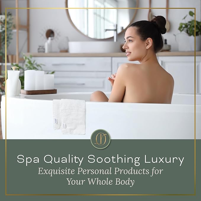 White Extra Large Washcloths Set of 6 Soft Body Cloths 13” x 13” 70% Viscose Derived from Bamboo, 30% Cotton Spa-Like Feel Silky for Skin Cleansing