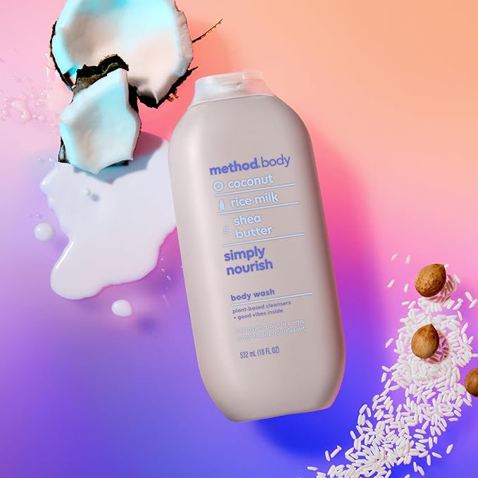 Method Body Wash, Simply Nourish, Paraben and Phthalate Free, 18 oz (Pack of 6)