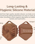 Silicone Body Scrubber - Exfoliating Bath Brush and Skin Cleanser - Shower Sponge for Gentle Body Scrub and Wash - Silicone Scrubbing Care Tool for a Refreshed and Renewed You - Brown