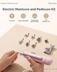 MelodySusie Professional Manicure Pedicure Kit,8-in-1 Electric Nail Drill Set with 5 Speeds,Rechargeable Cordless E-File with 360° LED Light,Perfect Hand Foot Care Trimmer Polish Tools - PC760G