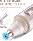 Ear and Nose Hair Trimmer Clipper - 2025 Professional Painless Eyebrow & Facial Hair Trimmer for Men Women, Battery-Operated Trimmer with IPX7 Waterproof, Dual Edge Blades for Easy Cleansing Rose Pink