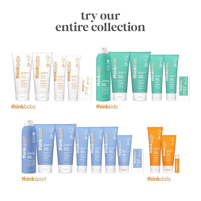 Thinksport Kids Sunscreen Spray, SPF 50 All Sheer Mineral Sunscreen, 6 Fl Oz, Water Resistant Baby & Toddler, Natural Zinc Oxide UVA/UVB Protection