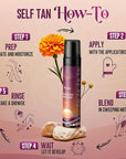 Self Tanner Mousse Kit - 250mL XL & Mitt & Strap | 1-Hour Express Dark Bronze + Plant 30% DHA for Long-Lasting Tan | No Orange Tones, Streak-Free & Odorless | Natural Sunless Glow