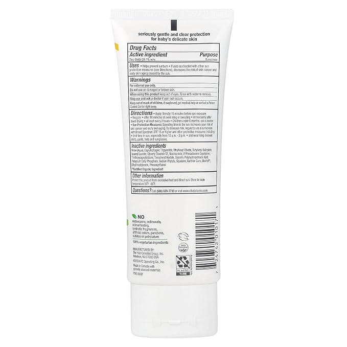 Alba Botanica Baby Sunscreen for Face and Body, Sheer Mineral Sunscreen Lotion, Broad Spectrum SPF 50, Water Resistant and Fragrance-Free, 3 Fl Oz (Packaging May Vary)