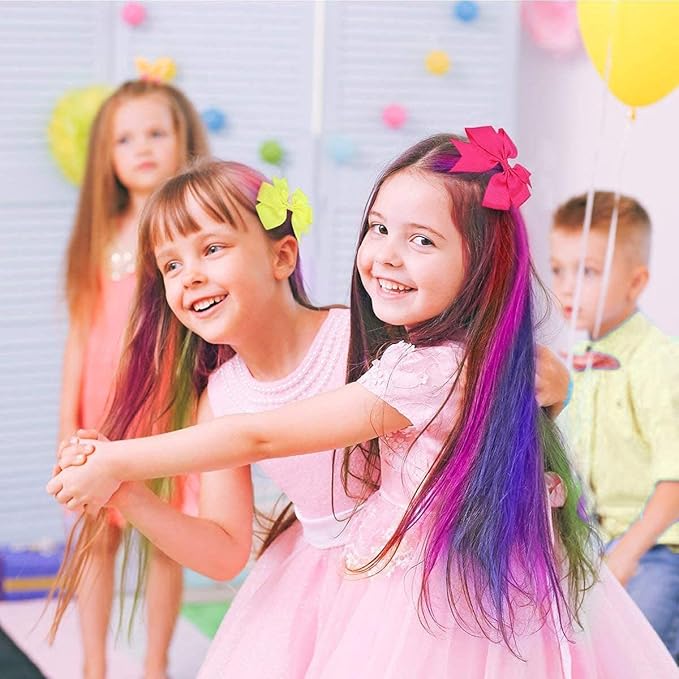 MSDADA New Hair Chalk Comb Temporary Hair Color Dye for Girls Kids with Light Color Hair, Washable Hair Chalk for Girls Age 4 5 6 7 8 9 10 Birthday Cosplay DIY, Easter Stocking Suffer (Pink)