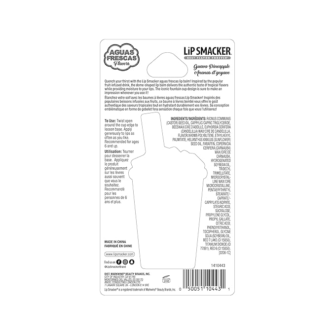Lip Smacker Refresher Lip Balm, Moisturizing, Collectible Beverage Cup Design, Sheer Finish for Smooth Lips - Agua Frescas