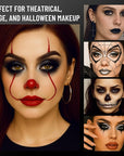 Black Eyeshadow Palette with Mirror Silver Gray Black Tones Matte Shimmer Smokey 6 Colors Mini Eye Shadow Pallet Travel Size Highly Pigmented for Vampire Clown Joker Goth Halloween Makeup
