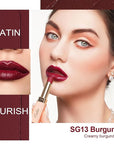 Oulac Color Rich Satin Lipstick Set For Women Nude Brown Lipsticks High Impact Lipcolor Tinted Lip Balm, Nourishing, Satin Finish, Moisturizing Creamy Formula, Vegan Gluten Free (10+12+13)