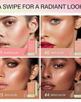 Cream Bronzer Stick,Contour Stick Facial Contouring Stick,Long Lasting Highlighter Waterproof Highlight Makeup,Buildable Shimmer Sparkle Face Bronzer Face Shaping,03 Rich Glow