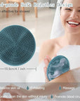 INNERNEED Food-Grade Soft Silicone Body Scrubber Shower Brush Handheld Cleansing Skin Brush, Gentle Exfoliating and Lather Well (Dark Green+Pink)