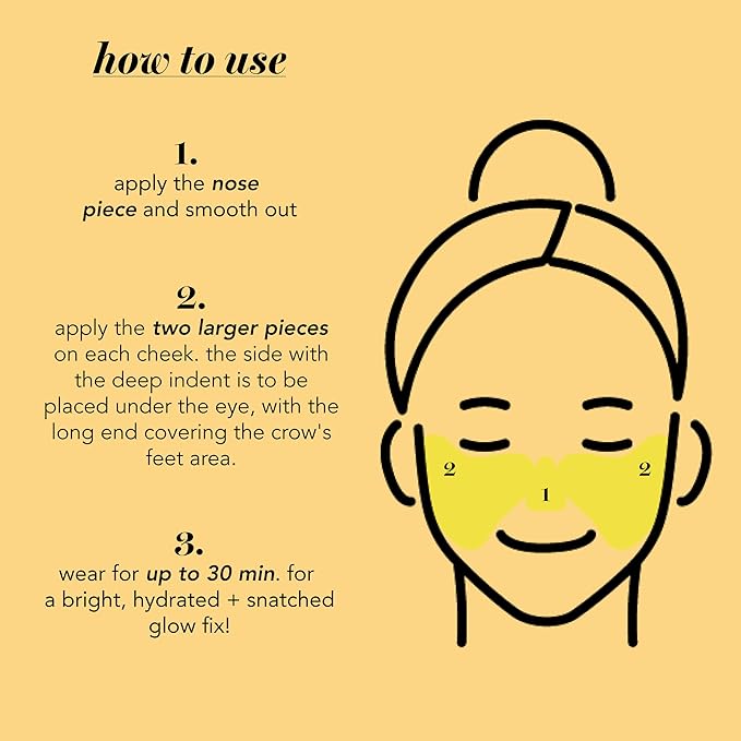 Saturday Skin Yuzu Vitamin C Hydrogel Mask, Cool Soothing Texture, Deep Hydration,Daily & Overnight Mask Suitable for All Skin Types, Korean Skincare, 4EA