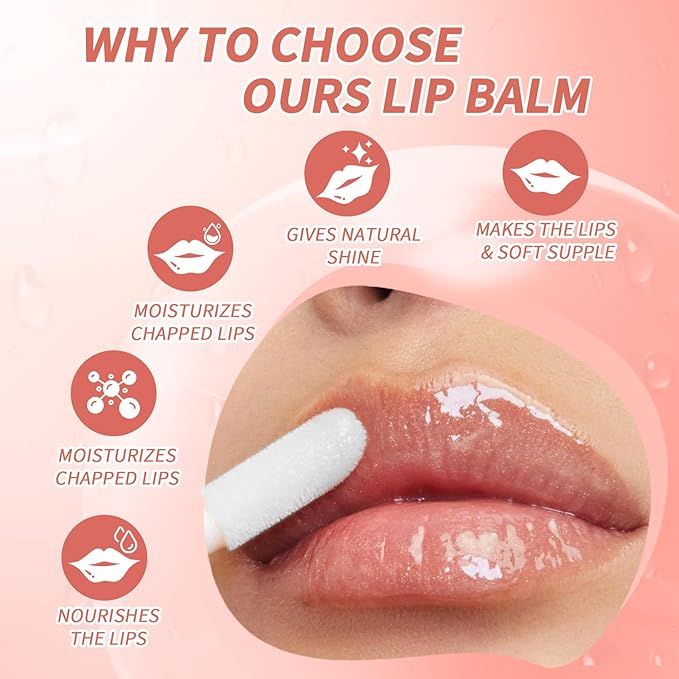 2 Pack Plumping Lip Oil,No-Sticky Lip Nourishing