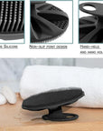 INNERNEED Soft Silicone Body Scrubber Handheld Shower Cleansing Brush, Gentle Exfoliating and Massage for All Kinds of Skin (Black)