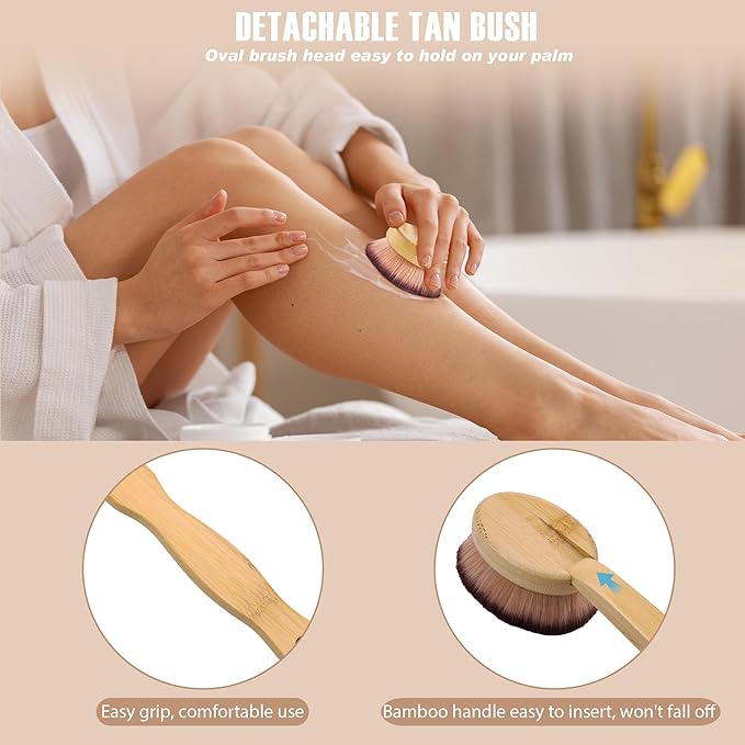 3 in 1 Self Tanning Mitt Self Tanner Brush for Body Kabuki Brush for Self Tanner Mitt Self Tanning Brushes for Self Tan Brushes Tanning Glove Self Tanner Back Applicator Back Tanning Applicator
