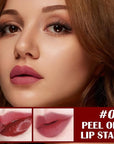 Peel Off Lip Liner Stain, Peel Off Lip Stain with Matte Finish, Peel Off Mask Tint, Waterproof, Long Lasting, Transfer Proof Red Lip Tint, Highly Pigmented Color