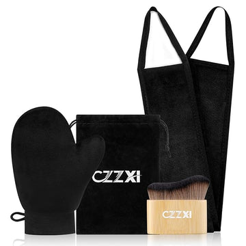 Tanning Mitt, Body Brush & Back Tanner Applicator Kit – Self-Tan Applicator for Body, Face & Hard-to-Reach Areas | Includes Storage Pouch