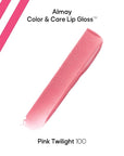 Almay Color & Care Hydrating Lip Gloss, Soft Natural Hues, Prebiotic Complex, Hyaluronic Filling-Sphere Technology, 100 Pink Twilight, 0.1 Fl Oz (Pack of 2)
