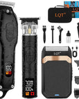 Professional Hair Clipper Set for Men Electric Shaver Razor Cordless Hair Cutting Barber Clippers Beard Trimmer Men’s Grooming Kit Gifts for him (Black)