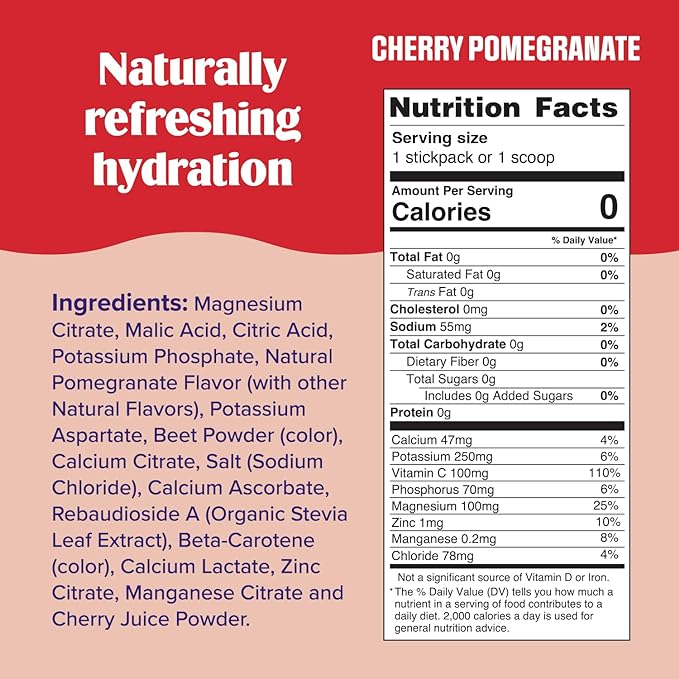 Ultima Replenisher Daily Electrolyte Drink Mix – Cherry Pomegranate, 90 Servings – Hydration Powder with 6 Electrolytes & Minerals – Keto Friendly, Vegan, Non- GMO & Sugar-Free Electrolyte Powder