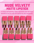Juvia's Place The Nude Velvety Matte Lipstick In Vogue - Long-lasting Lipstick, Rich-Color Lip Makeup, Creamy with Matte Finish, Beauty & Lip Products