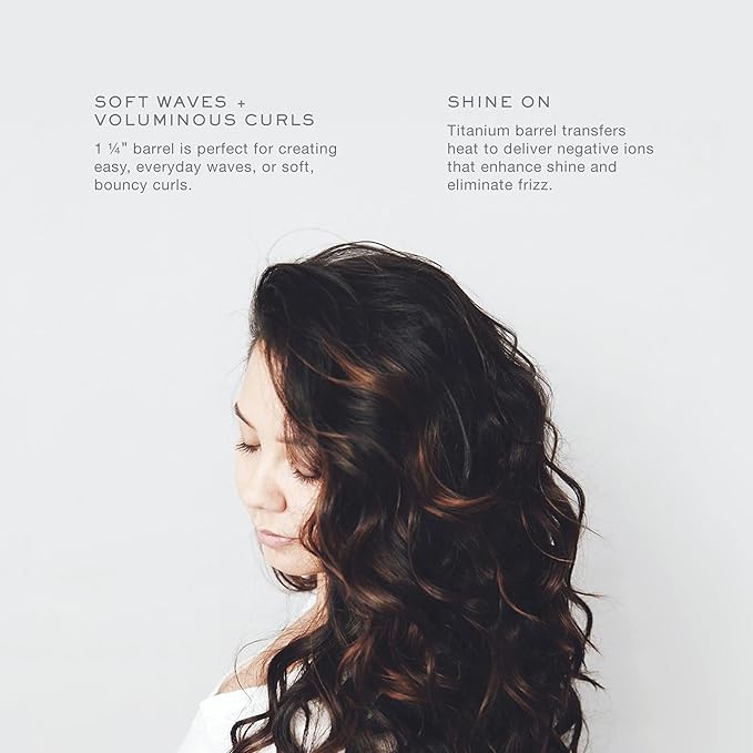Kristin Ess Hair 1 1/4 Inch Rotating Curling Iron Pivot Wand for Beach Waves - Dual Voltage + Auto Shut Off - Long Barrel Salon Professional Hot Tool Curling Iron - Rotate + Spin to 90 Degrees