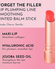 LAWLESS Forget the Filler Lip Plumping Line Smoothing Tinted Balm, Cherry Vanilla, Red, 0.09 Ounce