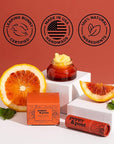 Poppy & Pout Blood Orange Mint Jumbo Lip Balm | All Natural Lip Balms & Moisturizers | Hydrates with Beeswax, Vitamin E, Organic Coconut Oil | Cruelty-Free | Lip Balm in Recyclable Cardboard Tube