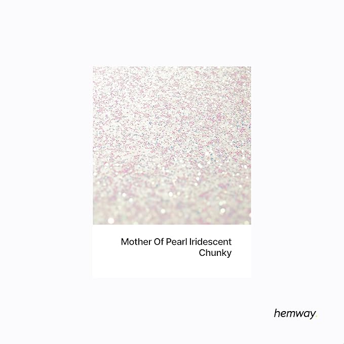 Hemway Eco Friendly Biodegradable Glitter 100g / 3.5oz Bio Cosmetic Safe Sparkle Vegan for Face, Eyeshadow, Body, Hair, Nail and Festival - Chunky (1/40" 0.025" 0.6mm) - Mother of Pearl Iridescent