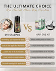 Fvquhvo Black Hair Dye Shampoo 3 in 1, Hair Color Shampoo for Women Men, Covers Gray in Minutes, Instant Black Hair Shampoo, Champu Para Canas, Easy to Use 16.90 Fl Oz