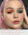 Rainbow Eyeshadow Palette - 9 Colors, High Pigmented, Bright Neon, Waterproof & Natural Finish