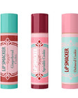 Lip Smacker Holiday Lip Balm Trio Tin – Gingerbread Cookie, Sprinkle Cookie & Oatmeal Cookie, Festive Flavored Lip Balms, Moisturizing Holiday Gift Set