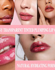 6PCS Fat Oil Lip Gloss Mini,Small Brush Head Hydrating Transparent Lip Glow Oil for Women Moisturizing Tinted Lip Plumper Gloss Longlasting Non-sticky