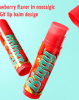 Lip Smacker Biggy Lip Balm, Nostalgic Flavor, Ultra-Moisturizing & Hydrating, Clear Glossy Finish, Fun & Collectible Gift for All Ages - Strawberry