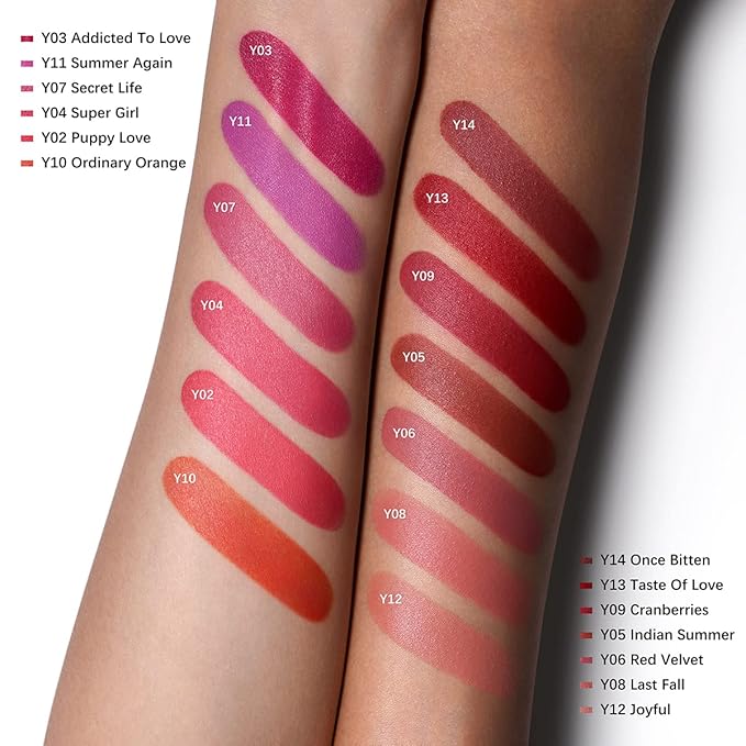 Oulac Coral Red Creamy Matte Lipstick, Soft Satin Finish Lipsticks for Women with Moisturising Formula, Rich Color, Highly Pigmented Enriched with Rose Oil, Vegan & Cruelty-Free| 3.6g (Y02)