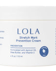 LOLA Stretch Mark Prevention Cream with Apricot Oil, Shea Butter, Vitamin E, Unscented