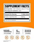 BulkSupplements.com Acetyl L-Carnitine Powder - ALCAR Powder, Acetyl L-Carnitine 1500mg, Carnitine Supplement - Gluten Free, 1500mg per Serving, 5kg (11 lbs) (Pack of 5)