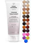 FOUR REASONS Color Mask - Silver - (27 Colors) Toning Treatment, Color Depositing Conditioner, Tone & Enhance Color-Treated Hair - Semi Permanent Hair Dye, Vegan and Cruelty-Free, 6.76 fl oz