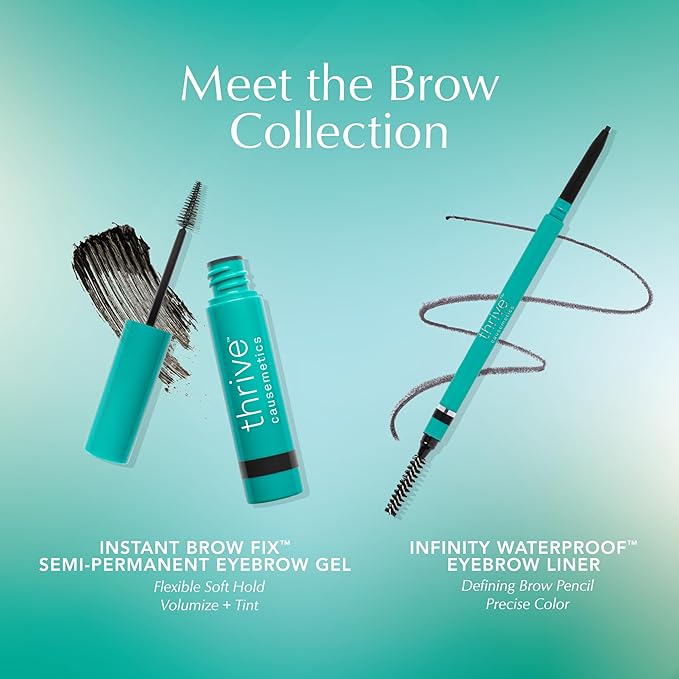 Thrive Causemetics Instant Brow Fix Semi-Permanent Eyebrow Gel, Waterproof Tinted Eye Brow Gel with Vitamin B5, Smudge-Proof, Vegan & Cruelty Free, Christina (Light Blonde)