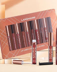 LANGMANNI 6 Matte Lipstick with 6 Lipliners Durable Makeup Set,Long-Lasting Non-Stick Cup Not Fade Waterproof Pigmented Velvet Lipgloss Kit Beauty Cosmetics Makeup Gift for Girls (#B)