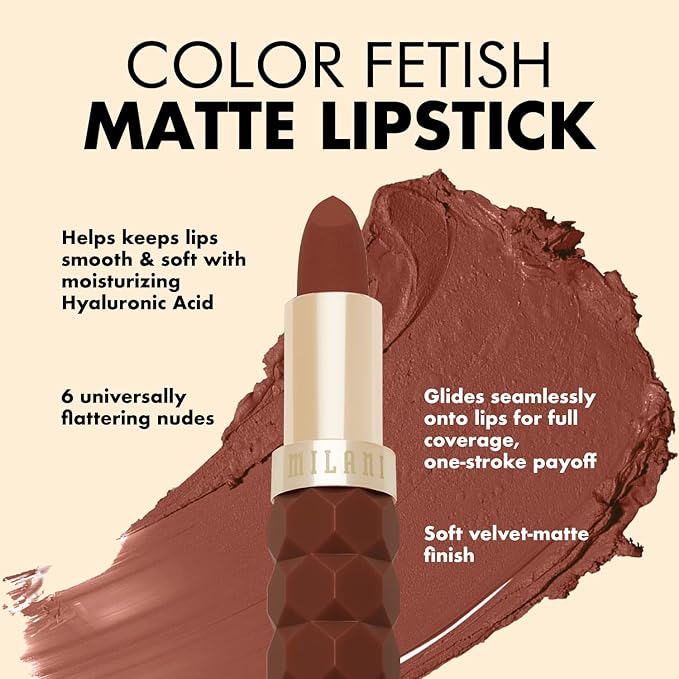 Milani Color Fetish Matte Lipstick (Passion) & Milani Make It Dewy Setting Spray 3 in 1- Hydrate + Illuminate + Set (2.03 Fl. Oz.) Makeup Finishing Spray