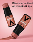 Almay Lip and Cheek Tint, Color & Care Tint Stick, Multi-Use Moisturizing Blush and Lip Color, Dewy Finish, 200 Coral Flush, 0.25 oz