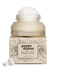 Poppy & Pout Natural Lip Scrub, Moisturizing Sugar Scrub for Dry Lips, Lip Scrubber Exfoliator with Essential Oils Smooths and Hydrates Lips, In Recyclable Glass Jars, Cruelty Free - Marshmallow Creme