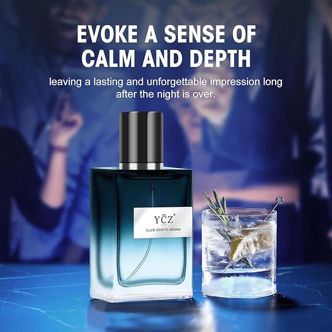 Ycz CLUB GENT'S AROMA, 1.7oz(50ml), Man Perfume, Nightclub Essential Fragrance, Long Lasting Cologne for Men with Aromatic Woody Notes of Aldehyde, Ginger, Mint, and Lemon