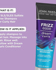 John Frieda Anti Frizz, Frizz Ease Dream Curls Shampoo, SLS/SLES Sulfate Free Shampoo for Curly Hair, Helps Control Frizz, with Curl Enhancing Technology, 8.45 Fl Oz, Pack of 2